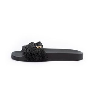 Chanel Pearls and Lambskin Mule in black size 38